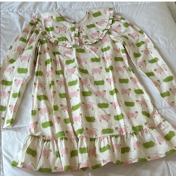Lisa says gah Diana frock mini dress counting sheep green pink ruffle NWOT - Picture 5 of 11
